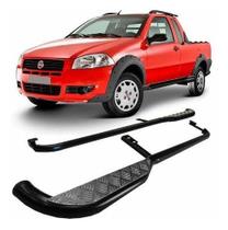 Estribo Strada Até 2020 Preto Com Plataforma De Alumínio