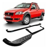 Estribo Strada Chapa Aluminio Preto