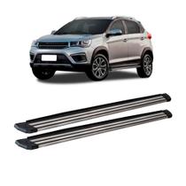 Estribo Tiggo 2 2019 em diante Grafite Aluminio Slim Estribo Tiggo 2 2019 em diante Grafite Aluminio Slim