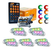 Estrobo AJK RGB Rítmico 3.0 + 12 Faróis 6W