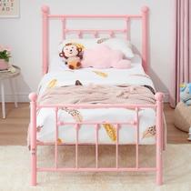 Estructura de Cama Plataforma VECELO Tamaño Twin con Respaldo Estilo Victoriano