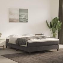 Estrutura de cama Box Spring vidaXL, cinza escuro, veludo, queen size