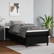 Estrutura de cama Box Spring vidaXL Elegant Twin Black Faux Leather