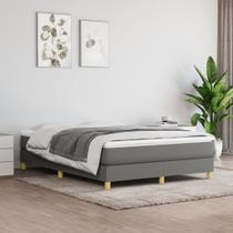 Estrutura de cama Box Spring vidaXL em tecido completo cinza escuro