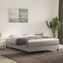 Estrutura de cama Box Spring vidaXL Modern Queen Light Grey Velvet