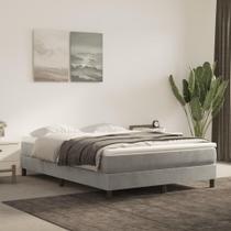 Estrutura de cama Box Spring vidaXL Modern Velvet Full Light Grey