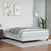 Estrutura de cama Box Spring vidaXL Queen-Size em material sintético branco Estrutura de cama Box Spring vidaXL Queen-Size em material sintético branco