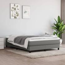 Estrutura de cama Box Spring VidaXL, tecido completo, cinza escuro, 140 x 190 cm