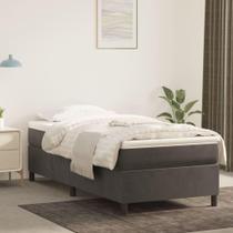 Estrutura de cama Box Spring VidaXL Twin Dark Grey Velvet 76x100x35cm