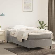Estrutura de cama Box Spring VidaXL Twin Light Grey Velvet 76x100x25cm