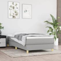 Estrutura de cama Box Spring VidaXL Twin Size em tecido cinza claro