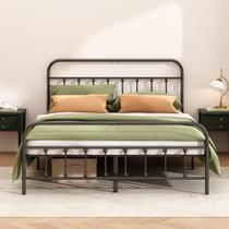 Estrutura de Cama de Metal Kujielan King em Aço Resistente com Ripas de Aço