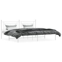 Estrutura de cama de metal vidaXL King Size 12" com cabeceira branca