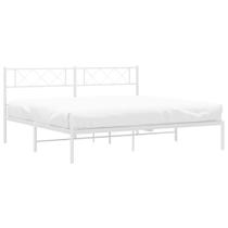 Estrutura de cama de metal VidaXL King Size 207x198x90cm branca
