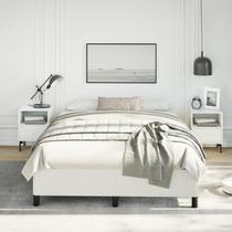 Estrutura de cama de tamanho completo vidaXL em material sintético estofada em branco Estrutura de cama de tamanho completo vidaXL em material sintético estofada em branco