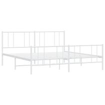 Estrutura de cama King Metal VidaXL 30cm com cabeceira e estribo brancos
