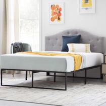 Estrutura de cama plataforma Linenspa Metal com armazenamento em tamanho duplo Estrutura de cama plataforma Linenspa Metal com armazenamento em tamanho duplo
