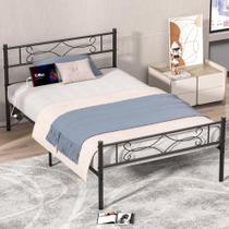 Estrutura de cama plataforma VECELO 14 Twin com cabeceira e carregador Estrutura de cama plataforma VECELO 14 Twin com cabeceira e carregador