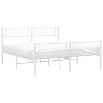Estrutura de cama queen size de metal vidaXL 12" com cabeceira branca