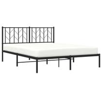 Estrutura de cama queen size em metal vidaXL 12 com cabeceira preta