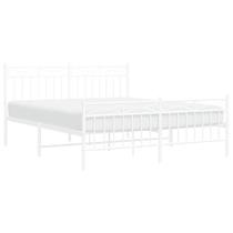 Estrutura de cama queen size vidaXL Metal 11" com cabeceira branca
