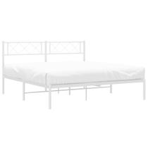 Estrutura de cama queen size vidaXL Metal 12" com cabeceira branca