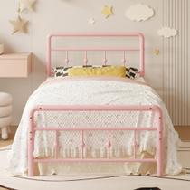 Estrutura de cama Richwanone Twin 190x96x36 cm Heavy Duty Pink