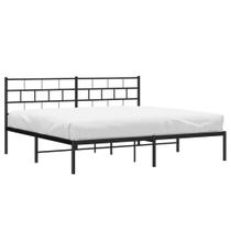 Estrutura de cama vidaXL Black Metal King 180x200cm com cabeceira
