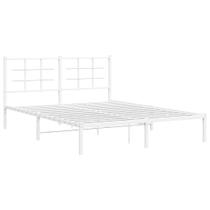 Estrutura de cama VidaXL de metal branco dupla com cabeceira 150x200cm
