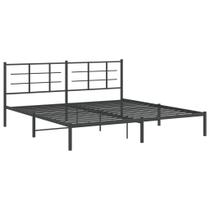 Estrutura de cama vidaXL Elegant King Metal Black revestida a pó