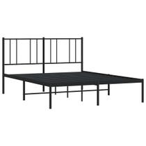 Estrutura de cama vidaXL Full Metal 30cm com cabeceira preta