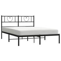 Estrutura de cama VidaXL Full Metal com cabeceira preta 140x190cm