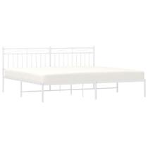 Estrutura de cama vidaXL King Metal 11" com cabeceira branca Estrutura de cama vidaXL King Metal 11" com cabeceira branca