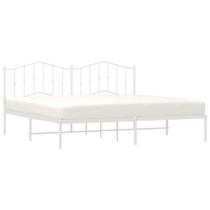 Estrutura de cama vidaXL King Metal com cabeceira branca 207x198x98 cm