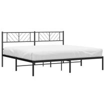 Estrutura de cama vidaXL King Metal com cabeceira preta 207x198x90 cm