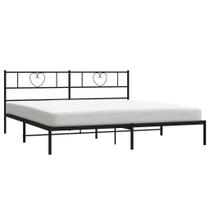 Estrutura de cama vidaXL King Metal com cabeceira preta 207x198x90 cm