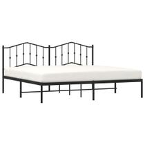 Estrutura de cama vidaXL King Metal com cabeceira preta 207x198x98 cm