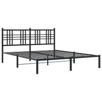 Estrutura de cama VidaXL Metal Double Black 150x200cm com cabeceira Estrutura de cama VidaXL Metal Double Black 150x200cm com cabeceira