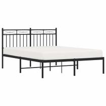 Estrutura de cama VidaXL Metal Full 11" com cabeceira preta 196x142cm