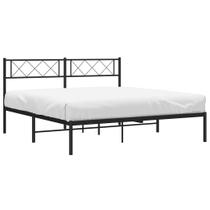 Estrutura de cama vidaXL Metal Full 12" com cabeceira preta