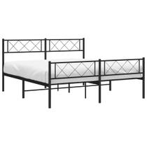Estrutura de cama vidaXL Metal Queen 12" com cabeceira preta
