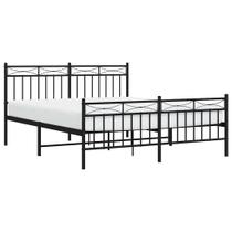 Estrutura de cama vidaXL Metal Queen 150x200cm com cabeceira preta