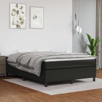Estrutura de cama vidaXL Modern Black Box Spring Faux Leather