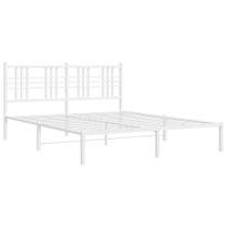 Estrutura de cama vidaXL Modern Metal Double com cabeceira branca
