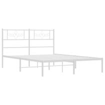 Estrutura de cama vidaXL Modern White Queen com cabeceira 150x200cm