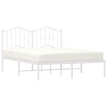 Estrutura de cama vidaXL Queen Metal com cabeceira branca 207x156x98 cm
