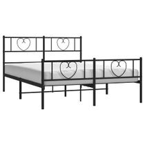 Estrutura de cama vidaXL Queen Metal com cabeceira e armazenamento preta