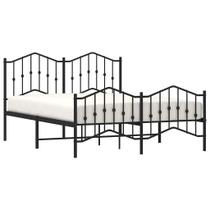 Estrutura de cama vidaXL Queen Metal com espaço de armazenamento preta