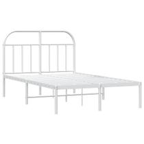 Estrutura de cama VidaXL tamanho completo 142x196cm de metal branco com armazenamento