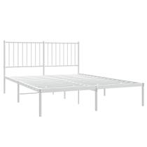 Estrutura de cama vidaXL White Metal completa com cabeceira de 30 cm com armazenamento Estrutura de cama vidaXL White Metal completa com cabeceira de 30 cm com armazenamento